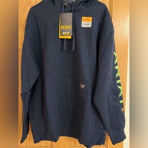 Ariat Men's Dark Blue Hoodie with Neon Accents